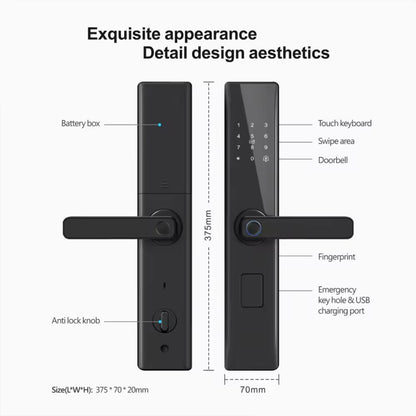 ICON 301 Semi-Automatic Smart Lock (Fingerprint, Password, Card, Key and App)