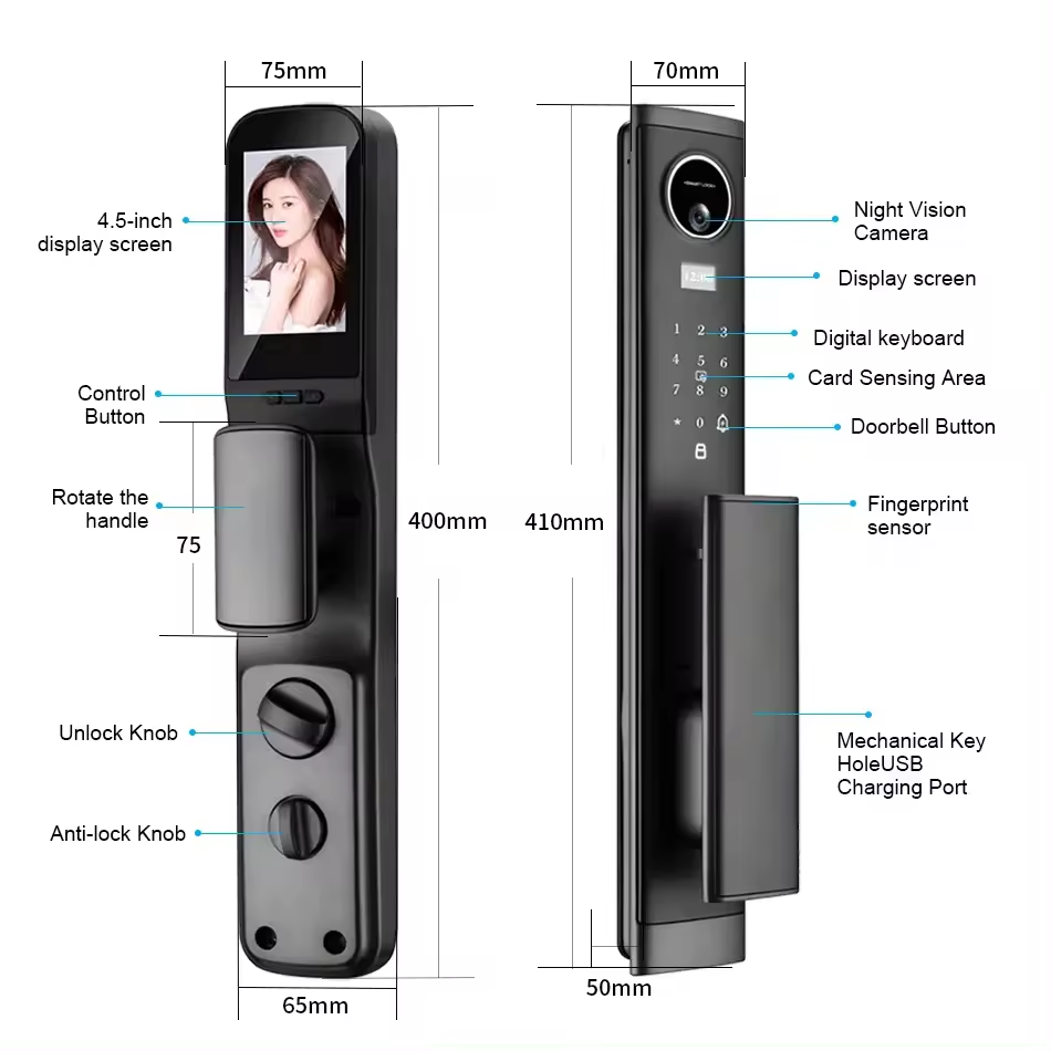 ICON 304 Smart Door Lock (Inbuild Wi-Fi) and 3D Face Unlock